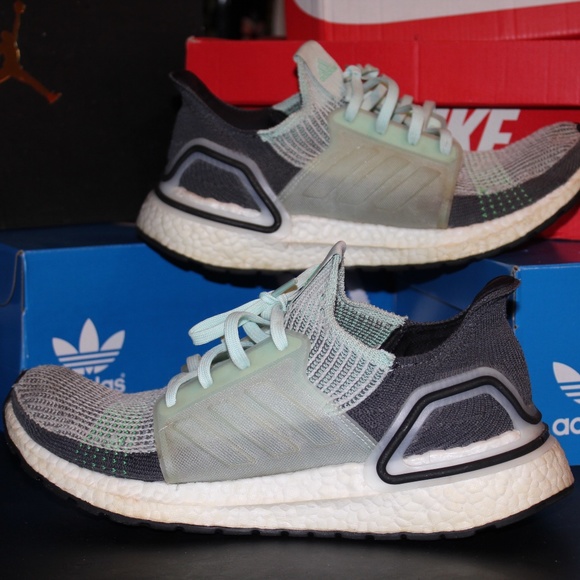 adidas Ultra Boost 19 Ice Mint Grey Six F35244 - Picture 1 of 7